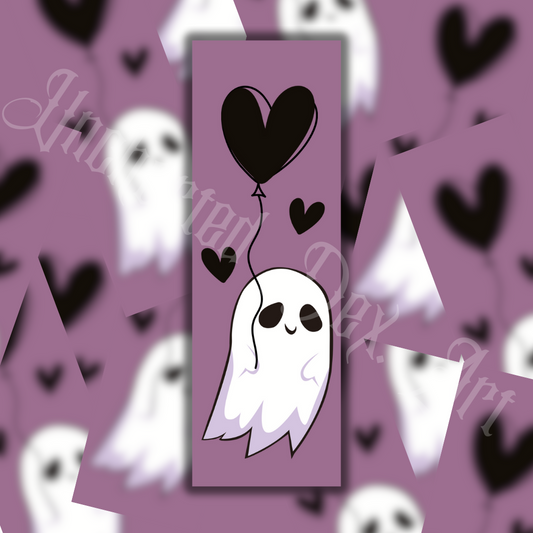 Black Heart Balloon Ghost - Bookmark