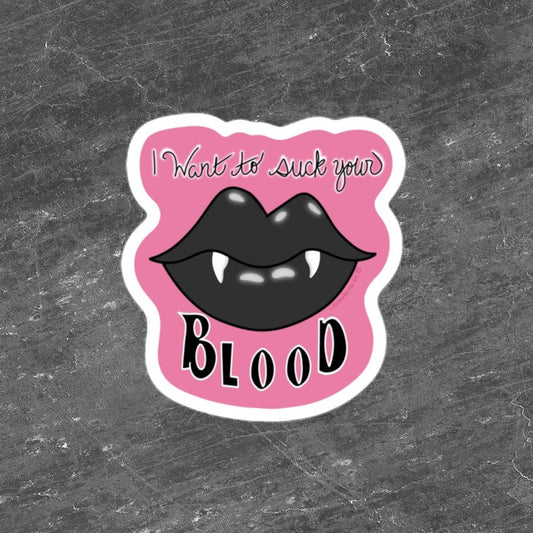 Suck Your Blood Vampire Lips Sticker